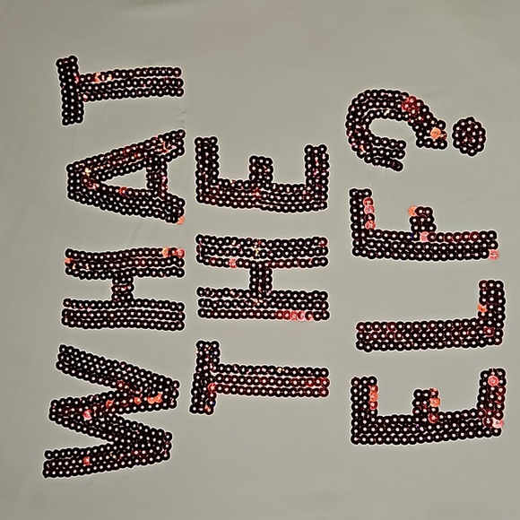 3 Holiday Juniors Top Red Sequin What The Elf? A Little Nice A Lot Of Naughty L - Picture 9 of 12